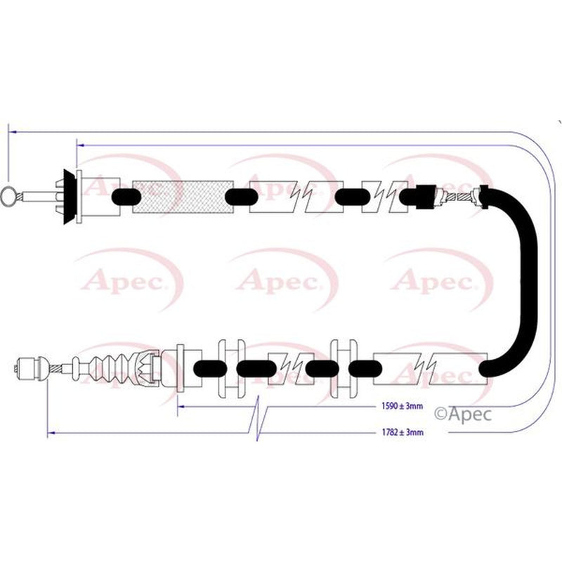 Apec Handbrake Cable Left Rear CAB1272