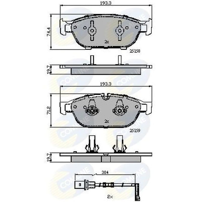 Comline 4 x Front Brake Pad Set CBP22120