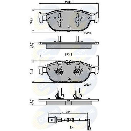 Comline 4 x Front Brake Pad Set CBP22120