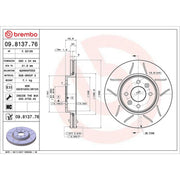 Brembo 2 x Slotted Front Brake Discs 09.8137.76
