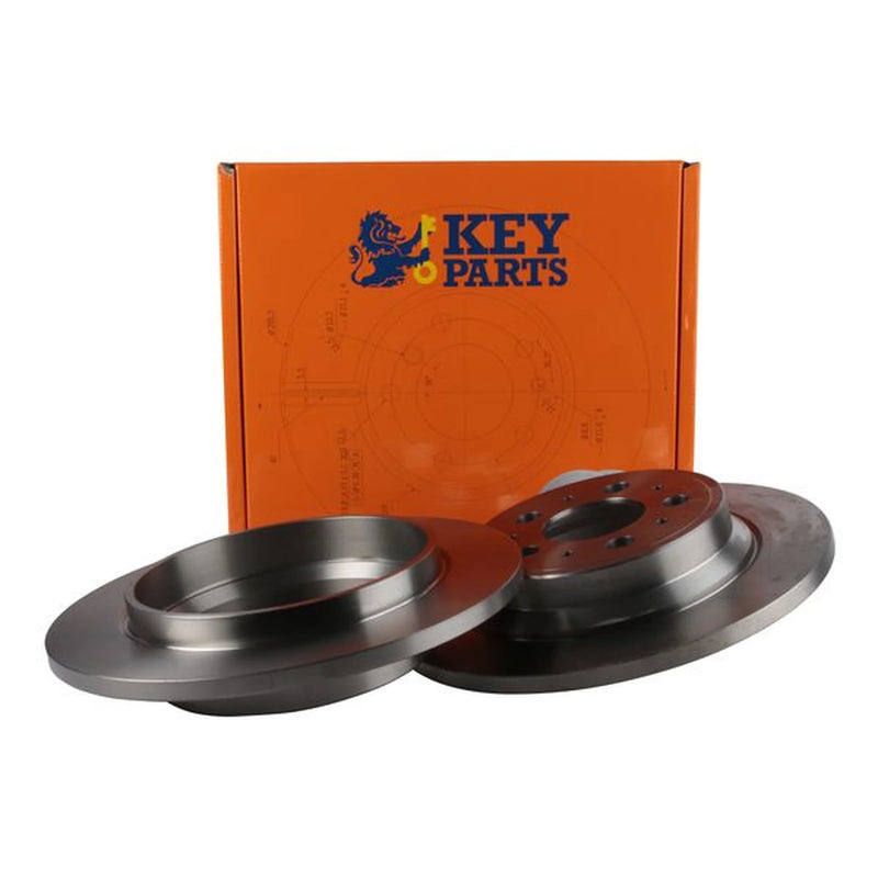 Key Parts 2 x Solid Rear Brake Discs KBD4216