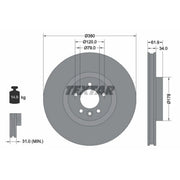 Textar 2 x Front Brake Discs 92235605