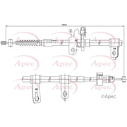 Apec Handbrake Cable Right Rear CAB1086