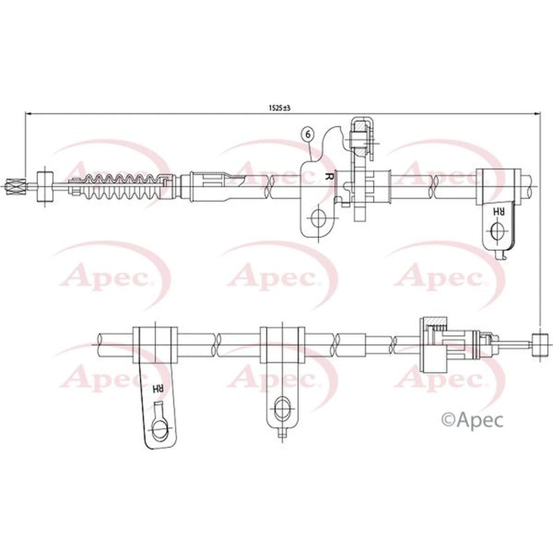 Apec Handbrake Cable Right Rear CAB1086