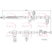 Apec Handbrake Cable Right Rear CAB1086
