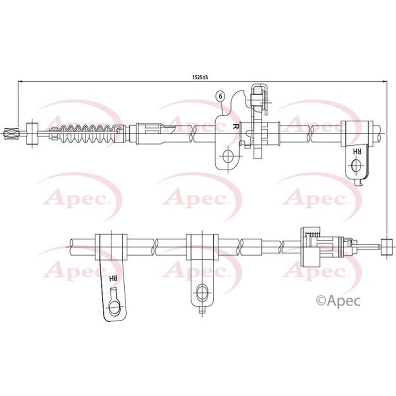 Apec Handbrake Cable Right Rear CAB1086