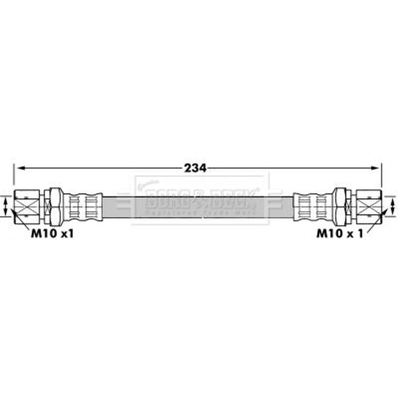 Borg & Beck Brake Hydraulic Hose Line Rear Left BBH7290