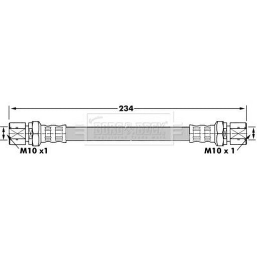 Borg & Beck Brake Hydraulic Hose Line Rear Left BBH7290