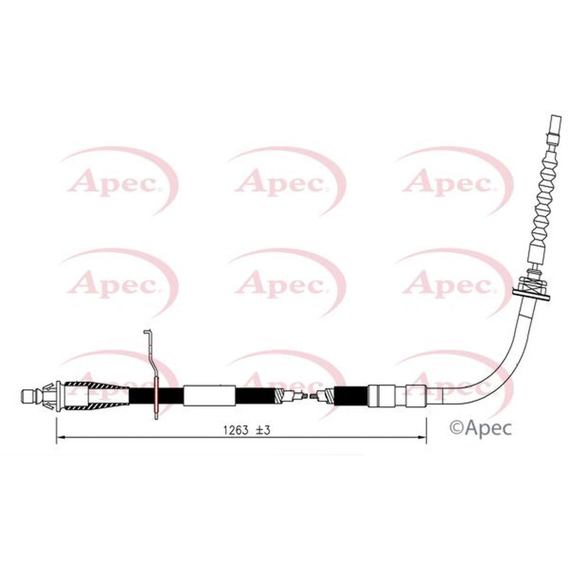 Apec Handbrake Cable Right Rear CAB1609