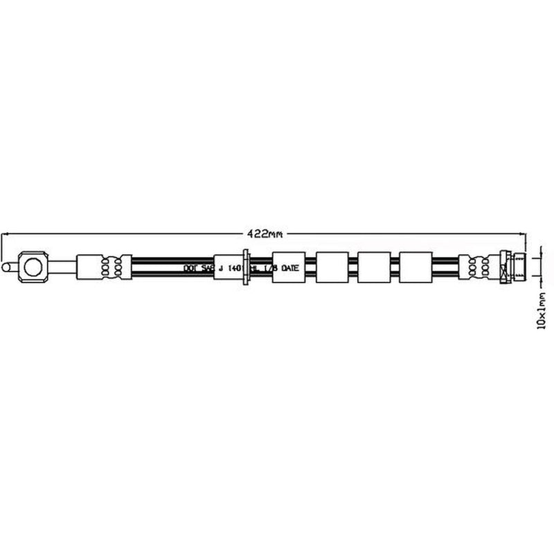 Juratek Brake Hydraulic Hose Line Front Right JBH1252R