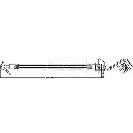 Borg & Beck Brake Hydraulic Hose Line Rear Left BBH8184