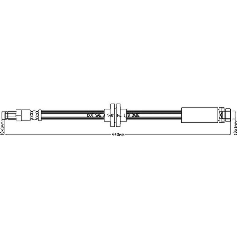 Abtex Brake Hydraulic Hose Line Rear ABH1201