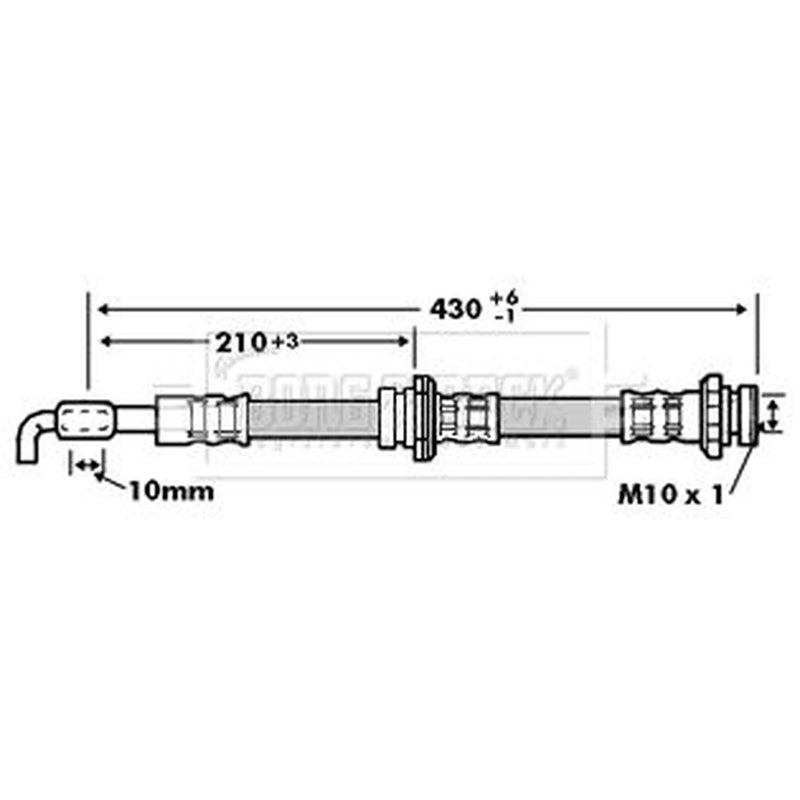 Borg & Beck Brake Hydraulic Hose Line Front Left BBH6756