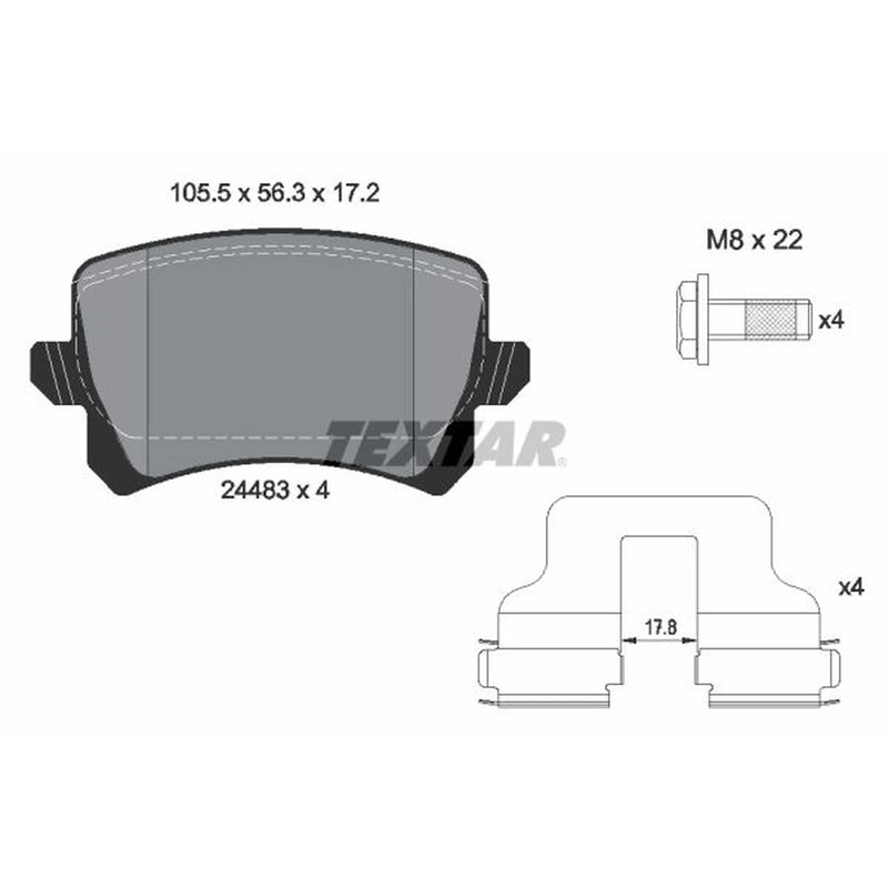 Textar Rear Brake Pad Set 2448301