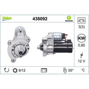 Valeo Starter Motor 12V 0.85kW Teeth 438092