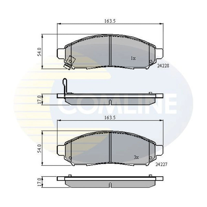 Comline 4 x Front Brake Pad Set CBP31520