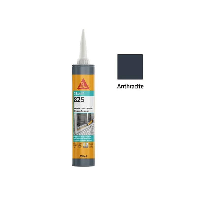 Everbuild Sika Sikasil®-825 Silicone Sealant 380ml Anthracite