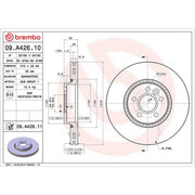 Brembo 2 x Internally Vented Front Brake Discs 09.A426.11