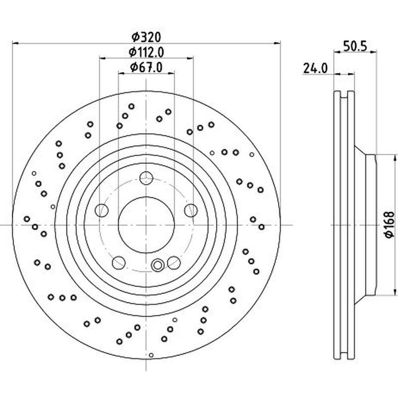 Mintex 2 x Perforated Rear Brake Discs MDC2968C