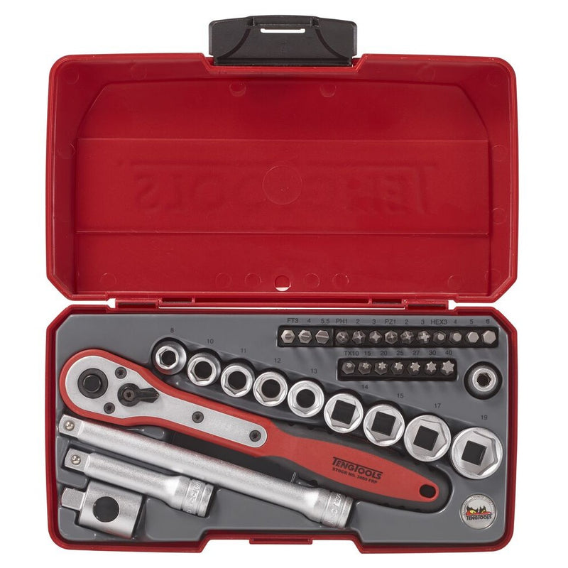 Teng Tools Socket Set 34 Pieces 3/8" Drive Metric