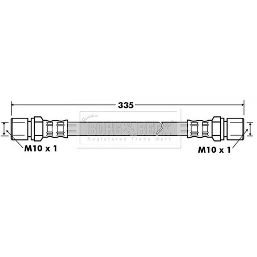 Borg & Beck Brake Hydraulic Hose Line Rear Left BBH7199