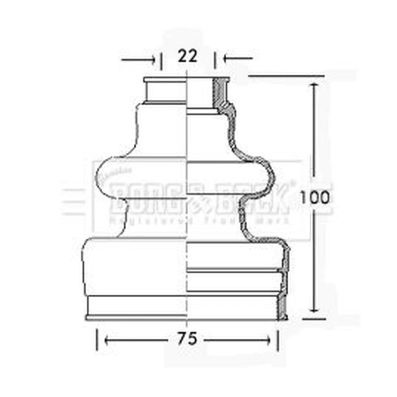 Borg & Beck Drive Shaft Bellow Kit Front Left BCB2495