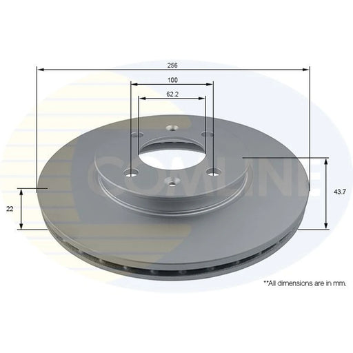 Comline 2 x Internally Vented Front Brake Discs ADC2849V