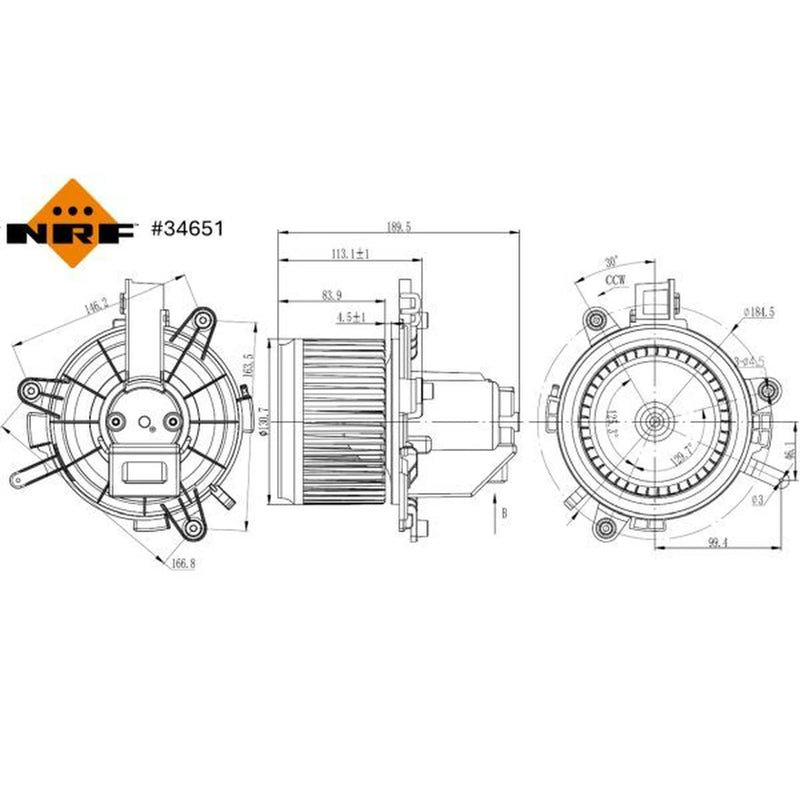 NRF Heater Blower Fan Front 34651
