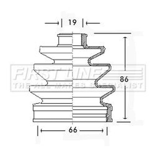 First Line Drive Shaft Bellow Kit Front Left FCB2303