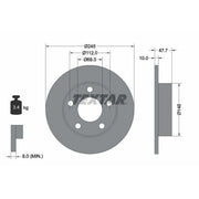 Textar 2 x Solid Rear Brake Discs 92088503