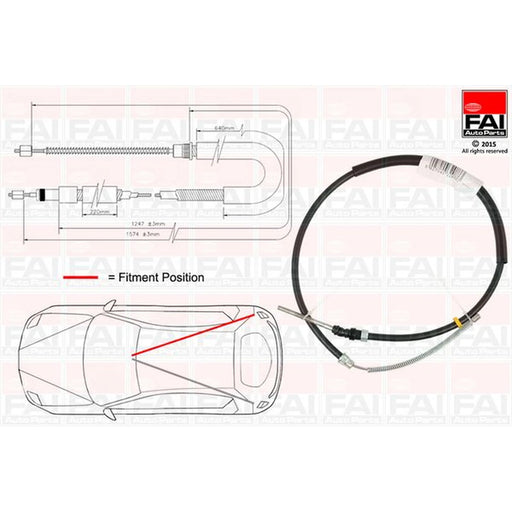 FAI Handbrake Cable Right Rear FBC0112