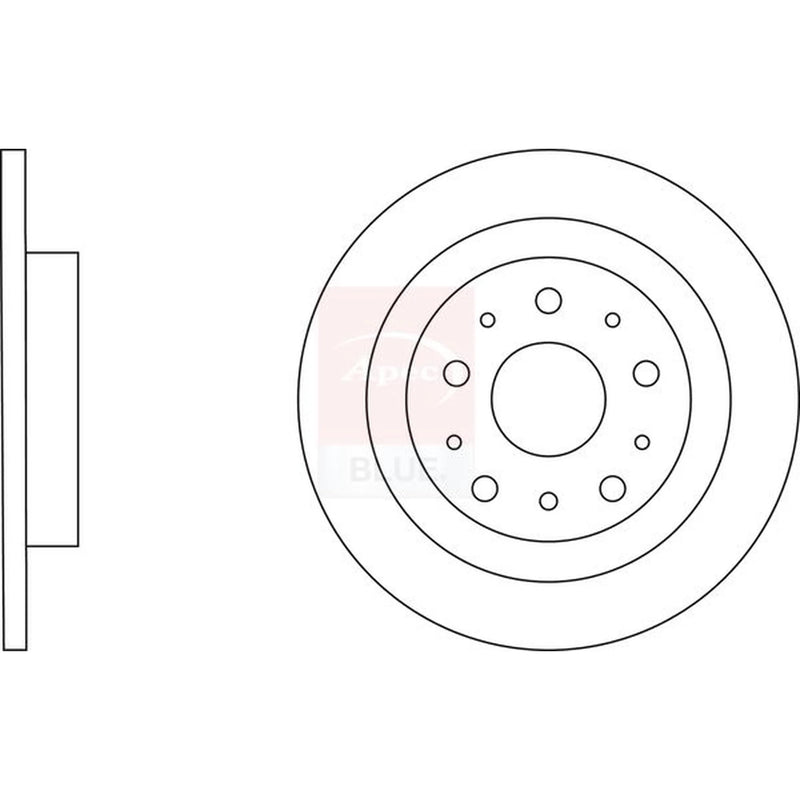 Apec 2 x Solid Rear Brake Discs SDK7008