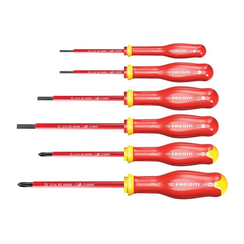 Facom Protwist® VDE Screwdriver Set, 6 Piece - ATPVE.J6PB