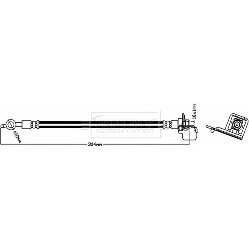 Borg & Beck Brake Hydraulic Hose Line Rear Right BBH8187