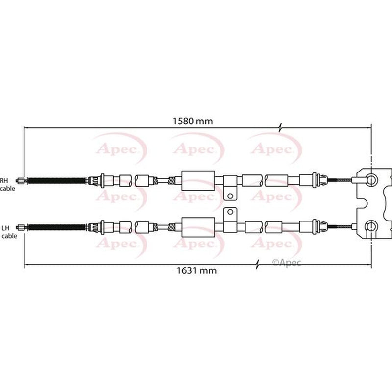 Apec Handbrake Cable Left Rear CAB1126