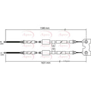 Apec Handbrake Cable Left Rear CAB1126