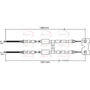 Apec Handbrake Cable Left Rear CAB1126