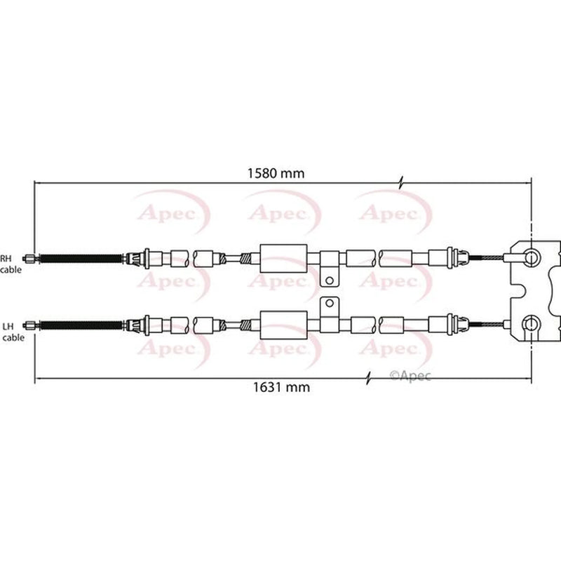 Apec Handbrake Cable Left Rear CAB1126