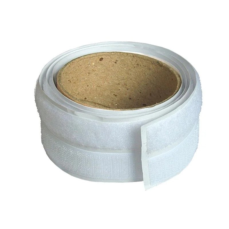 Faithfull Hook & Loop Self-Adhesive Tape 20mm x 1m White - FAITAPEHLW