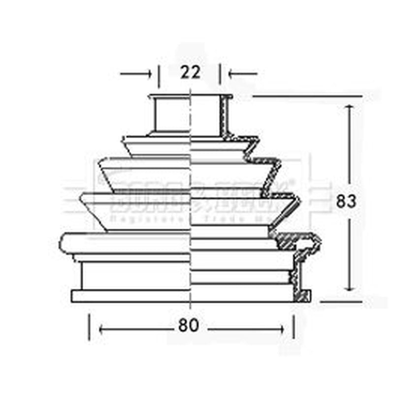 Borg & Beck Drive Shaft Bellow Kit Front Left BCB2239
