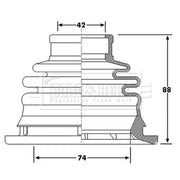 Borg & Beck Drive Shaft Bellow Kit Front Left BCB6197