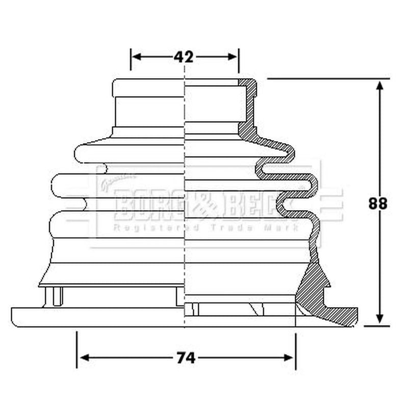 Borg & Beck Drive Shaft Bellow Kit Front Left BCB6197