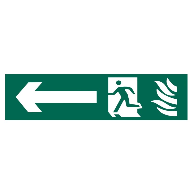 Scan Running Man Arrow Left - PVC Sign 200 x 50mm - 5201