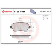 Brembo 4 x Front Brake Pad Set P68033X
