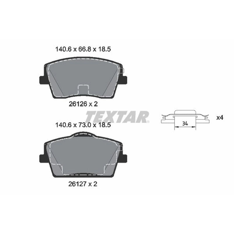 Textar Front Brake Pad Set 2612601