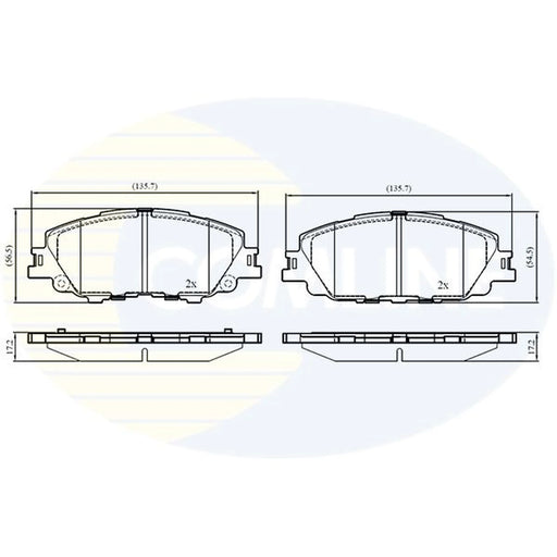 Comline 4 x Front Brake Pad Set CBP03300