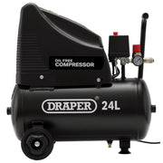 Draper 24L Oil-Free Compressor with Air Tool Kit 1.1kW