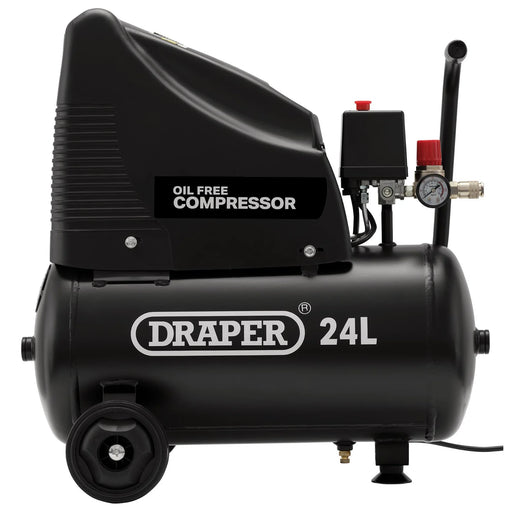 Draper 24L Oil-Free Compressor with Air Tool Kit 1.1kW