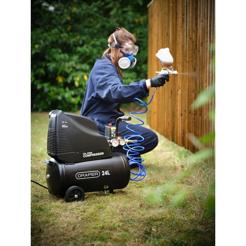 Draper 24L Oil-Free Compressor with Air Tool Kit 1.1kW
