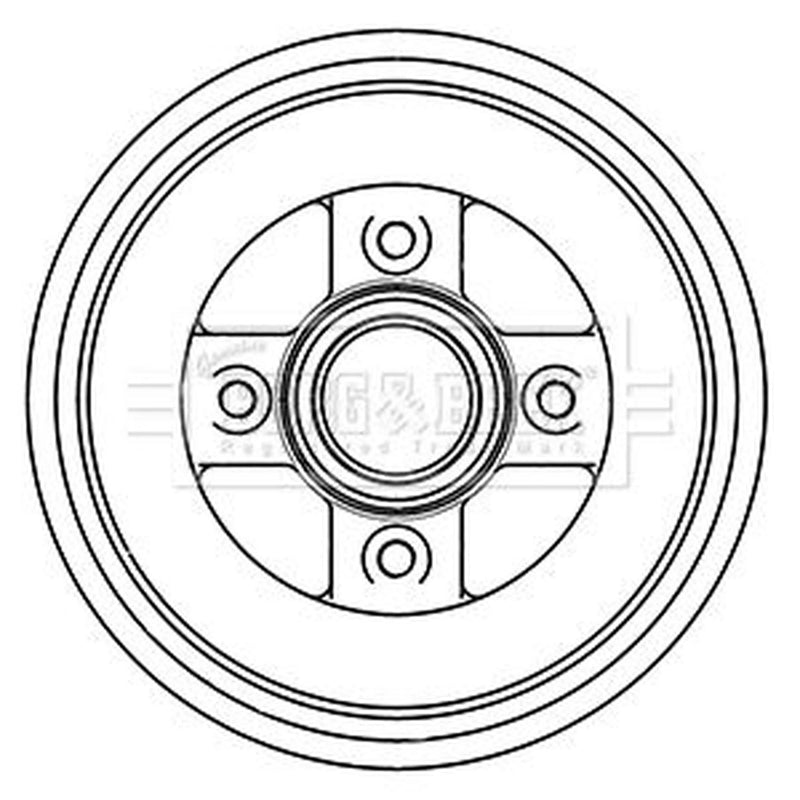Borg & Beck Brake Drum Assembly Rear BBR7242